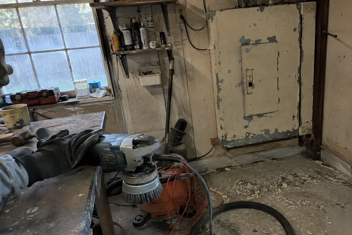 Wire-wheeling paint off an old panel is a Level 3 lead task in California. The limit is 10 micrograms now.